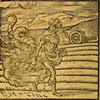 An illustration from Emblemata V.C. Andreae Alciati Mediolanensis iurisconsulti : cum facili & compendiosa explicatione, qua obscura illustrantur, dubiaq́ue omnia soluuntur, (1622)