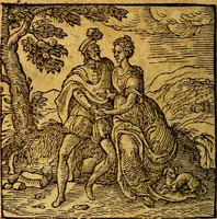 An illustration from Emblemata V.C. Andreae Alciati Mediolanensis iurisconsulti : cum facili & compendiosa explicatione, qua obscura illustrantur, dubiaq́ue omnia soluuntur, (1622)