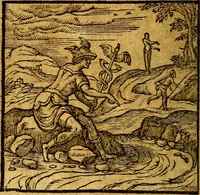 An illustration from Emblemata V.C. Andreae Alciati Mediolanensis iurisconsulti : cum facili & compendiosa explicatione, qua obscura illustrantur, dubiaq́ue omnia soluuntur, (1622)