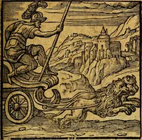 An illustration from Emblemata V.C. Andreae Alciati Mediolanensis iurisconsulti : cum facili & compendiosa explicatione, qua obscura illustrantur, dubiaq́ue omnia soluuntur, (1622)