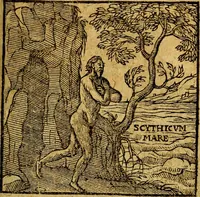 An illustration from Emblemata V.C. Andreae Alciati Mediolanensis iurisconsulti : cum facili & compendiosa explicatione, qua obscura illustrantur, dubiaq́ue omnia soluuntur, (1622)