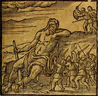 An illustration from Emblemata V.C. Andreae Alciati Mediolanensis iurisconsulti : cum facili & compendiosa explicatione, qua obscura illustrantur, dubiaq́ue omnia soluuntur, (1622)