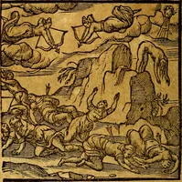 An illustration from Emblemata V.C. Andreae Alciati Mediolanensis iurisconsulti : cum facili & compendiosa explicatione, qua obscura illustrantur, dubiaq́ue omnia soluuntur, (1622)