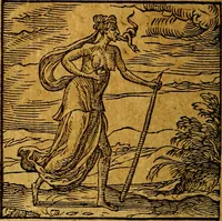 An illustration from Emblemata V.C. Andreae Alciati Mediolanensis iurisconsulti : cum facili & compendiosa explicatione, qua obscura illustrantur, dubiaq́ue omnia soluuntur, (1622)