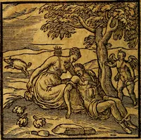 An illustration from Emblemata V.C. Andreae Alciati Mediolanensis iurisconsulti : cum facili & compendiosa explicatione, qua obscura illustrantur, dubiaq́ue omnia soluuntur, (1622)