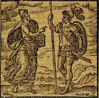 Picture 47 of 216 from Emblemata v. c. Andreae Alciati Mediolanensis iurisconsulti : cum facili & compe[n]diosa explicatione, qua obscura illustrantur, dubiáque omnia solvuntur (1584), leaf 106