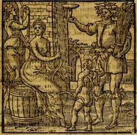 An illustration from Emblemata v. c. Andreae Alciati Mediolanensis iurisconsulti : cum facili & compe[n]diosa explicatione, qua obscura illustrantur, dubiáque omnia solvuntur (1584)