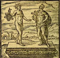 An illustration from Emblemata v. c. Andreae Alciati Mediolanensis iurisconsulti : cum facili & compe[n]diosa explicatione, qua obscura illustrantur, dubiáque omnia solvuntur (1584)