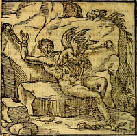 Picture 107 of 216 from Emblemata v. c. Andreae Alciati Mediolanensis iurisconsulti : cum facili & compe[n]diosa explicatione, qua obscura illustrantur, dubiáque omnia solvuntur (1584), leaf 229