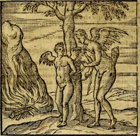 An illustration from Emblemata v. c. Andreae Alciati Mediolanensis iurisconsulti : cum facili & compe[n]diosa explicatione, qua obscura illustrantur, dubiáque omnia solvuntur (1584)