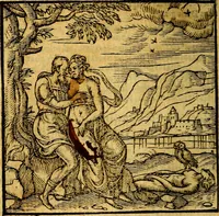 An illustration from Emblemata v. c. Andreae Alciati Mediolanensis iurisconsulti : cum facili & compe[n]diosa explicatione, qua obscura illustrantur, dubiáque omnia solvuntur (1584)
