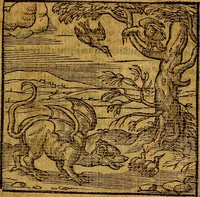 An illustration from Emblemata v. c. Andreae Alciati Mediolanensis iurisconsulti : cum facili & compe[n]diosa explicatione, qua obscura illustrantur, dubiáque omnia solvuntur (1584)