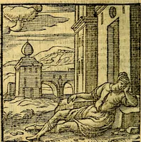 An illustration from Emblemata v. c. Andreae Alciati Mediolanensis iurisconsulti : cum facili & compe[n]diosa explicatione, qua obscura illustrantur, dubiáque omnia solvuntur (1584)