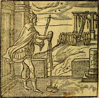 An illustration from Emblemata v. c. Andreae Alciati Mediolanensis iurisconsulti : cum facili & compe[n]diosa explicatione, qua obscura illustrantur, dubiáque omnia solvuntur (1584)