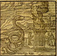 An illustration from Emblemata v. c. Andreae Alciati Mediolanensis iurisconsulti : cum facili & compe[n]diosa explicatione, qua obscura illustrantur, dubiáque omnia solvuntur (1584)