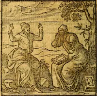 An illustration from Emblemata v. c. Andreae Alciati Mediolanensis iurisconsulti : cum facili & compe[n]diosa explicatione, qua obscura illustrantur, dubiáque omnia solvuntur (1584)