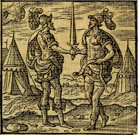 An illustration from Emblemata v. c. Andreae Alciati Mediolanensis iurisconsulti : cum facili & compe[n]diosa explicatione, qua obscura illustrantur, dubiáque omnia solvuntur (1584)
