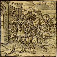 An illustration from Emblemata v. c. Andreae Alciati Mediolanensis iurisconsulti : cum facili & compe[n]diosa explicatione, qua obscura illustrantur, dubiáque omnia solvuntur (1584)