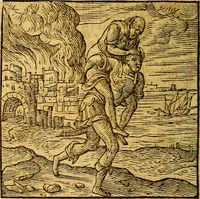 An illustration from Emblemata v. c. Andreae Alciati Mediolanensis iurisconsulti : cum facili & compe[n]diosa explicatione, qua obscura illustrantur, dubiáque omnia solvuntur (1584)