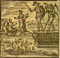 An illustration from Emblemata v. c. Andreae Alciati Mediolanensis iurisconsulti : cum facili & compe[n]diosa explicatione, qua obscura illustrantur, dubiáque omnia solvuntur (1584)