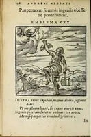 An illustration from Emblemata V.C. Andreæ Alciati Mediolanensis ivrisconsvlti : cum facii & compendiosa explicatione, quâ obscura illustrantur, dubiaq́ue omnia soluuntur (1648)