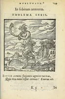 Picture 20 of 31 from Emblemata V.C. Andreæ Alciati Mediolanensis ivrisconsvlti : cum facii & compendiosa explicatione, quâ obscura illustrantur, dubiaq́ue omnia soluuntur (1648), leaf 145