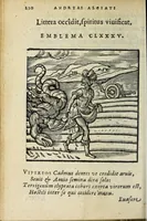 Picture 28 of 31 from Emblemata V.C. Andreæ Alciati Mediolanensis ivrisconsvlti : cum facii & compendiosa explicatione, quâ obscura illustrantur, dubiaq́ue omnia soluuntur (1648), leaf 216
