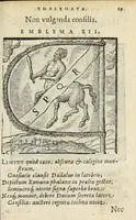 Picture 4 of 31 from Emblemata V.C. Andreæ Alciati Mediolanensis ivrisconsvlti : cum facii & compendiosa explicatione, quâ obscura illustrantur, dubiaq́ue omnia soluuntur (1648), leaf 27