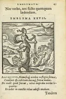 Picture 7 of 31 from Emblemata V.C. Andreæ Alciati Mediolanensis ivrisconsvlti : cum facii & compendiosa explicatione, quâ obscura illustrantur, dubiaq́ue omnia soluuntur (1648), leaf 43