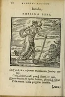 An illustration from Emblemata V.C. Andreæ Alciati Mediolanensis ivrisconsvlti : cum facii & compendiosa explicatione, quâ obscura illustrantur, dubiaq́ue omnia soluuntur (1648)