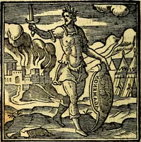 Picture 91 of 298 from Emblemata v. cl. Andreae Alciati : cū imaginibus plerisque restitutis ad mentem auctoris (1618), leaf 161