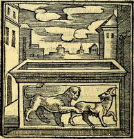 Picture 112 of 298 from Emblemata v. cl. Andreae Alciati : cū imaginibus plerisque restitutis ad mentem auctoris (1618), leaf 187
