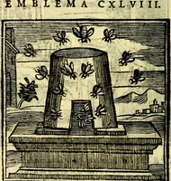 Picture 220 of 298 from Emblemata v. cl. Andreae Alciati : cū imaginibus plerisque restitutis ad mentem auctoris (1618), leaf 317