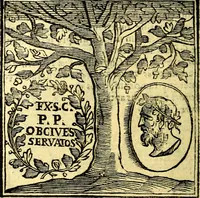 Picture 285 of 298 from Emblemata v. cl. Andreae Alciati : cū imaginibus plerisque restitutis ad mentem auctoris (1618), leaf 411