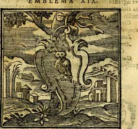 Picture 30 of 298 from Emblemata v. cl. Andreae Alciati : cū imaginibus plerisque restitutis ad mentem auctoris (1618), leaf 90
