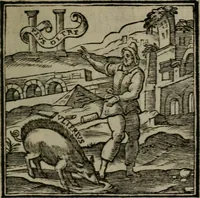 Picture 69 of 256 from Emblemata v. cl. Andreae Alciati : cu imaginibus plerisque restitutis ad mentem auctoris (1618), leaf 142