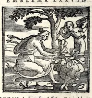 Picture 15 of 38 from Emblemata v. cl. Andreae Alciati : cu[m] imaginibus plerisque restitutis ad mentem auctoris (1618), leaf 198