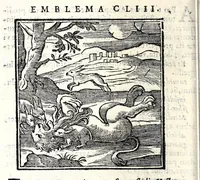 Picture 28 of 38 from Emblemata v. cl. Andreae Alciati : cu[m] imaginibus plerisque restitutis ad mentem auctoris (1618), leaf 332