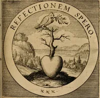 An illustration from Emblematum sacrorum prima[-secunda] pars : das ist, fünfftzig geistlicher in Kupffer gestochener Emblematum ausz der H. Schrifft von dem süssen Namen vnd Creutz Jesu Christi, erster[-ander] Theyl (1624)