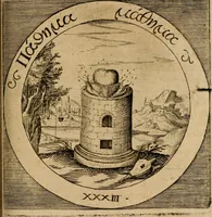 Picture 40 of 121 from Emblematum sacrorum prima[-secunda] pars : das ist, fünfftzig geistlicher in Kupffer gestochener Emblematum ausz der H. Schrifft von dem süssen Namen vnd Creutz Jesu Christi, erster[-ander] Theyl (1624), leaf 150
