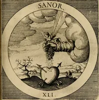 Picture 48 of 121 from Emblematum sacrorum prima[-secunda] pars : das ist, fünfftzig geistlicher in Kupffer gestochener Emblematum ausz der H. Schrifft von dem süssen Namen vnd Creutz Jesu Christi, erster[-ander] Theyl (1624), leaf 182