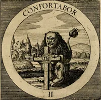 Picture 68 of 121 from Emblematum sacrorum prima[-secunda] pars : das ist, fünfftzig geistlicher in Kupffer gestochener Emblematum ausz der H. Schrifft von dem süssen Namen vnd Creutz Jesu Christi, erster[-ander] Theyl (1624), leaf 246