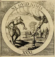 An illustration from Emblematum sacrorum prima[-secunda] pars : das ist, fünfftzig geistlicher in Kupffer gestochener Emblematum ausz der H. Schrifft von dem süssen Namen vnd Creutz Jesu Christi, erster[-ander] Theyl (1624)