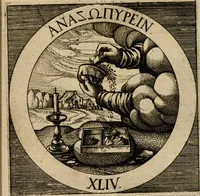 Picture 114 of 121 from Emblematum sacrorum prima[-secunda] pars : das ist, fünfftzig geistlicher in Kupffer gestochener Emblematum ausz der H. Schrifft von dem süssen Namen vnd Creutz Jesu Christi, erster[-ander] Theyl (1624), leaf 414