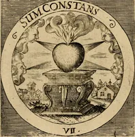 An illustration from Emblematum sacrorum prima[-secunda] pars : das ist, fünfftzig geistlicher in Kupffer gestochener Emblematum ausz der H. Schrifft von dem süssen Namen vnd Creutz Jesu Christi, erster[-ander] Theyl (1624)