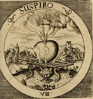 An illustration from Emblematum sacrorum prima[-secunda] pars : das ist, fünfftzig geistlicher in Kupffer gestochener Emblematum ausz der H. Schrifft von dem süssen Namen vnd Creutz Jesu Christi, erster[-ander] Theyl (1624)