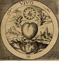 An illustration from Emblematum sacrorum prima[-secunda] pars : das ist, fünfftzig geistlicher in Kupffer gestochener Emblematum ausz der H. Schrifft von dem süssen Namen vnd Creutz Jesu Christi, erster[-ander] Theyl (1624)
