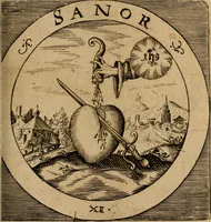 Picture 19 of 121 from Emblematum sacrorum prima[-secunda] pars : das ist, fünfftzig geistlicher in Kupffer gestochener Emblematum ausz der H. Schrifft von dem süssen Namen vnd Creutz Jesu Christi, erster[-ander] Theyl (1624), leaf 66