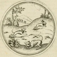 Picture 64 of 108 from Symbolorvm & emblematvm ex animalibvs qvadrvpedibvs desvmtorvm centvria altera (1595), leaf 134