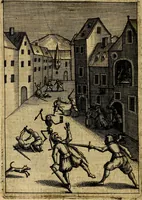 An illustration from Emblemes nouveaux; esquels le cours de ce monde est depeint et representé par certaines figures, desquelles le sens est expliqué par rimes ... Premieremente en allemand & maintenent en françois .. (1617)